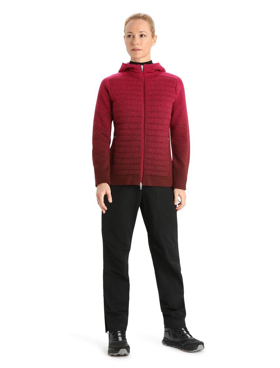 Icebreaker ZoneKnit™ Merino Insulated Long Sleeve Zip Into the Deep Naisten Huppari Pinkki | FI 1679QMAZ